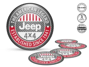 Jeep Decalcomania Cerchio Auto Logo Distintivi Silicone Lusso